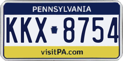 PA license plate KKX8754
