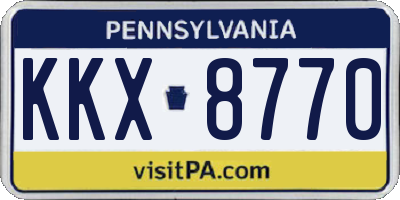 PA license plate KKX8770