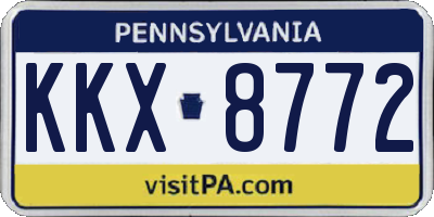 PA license plate KKX8772