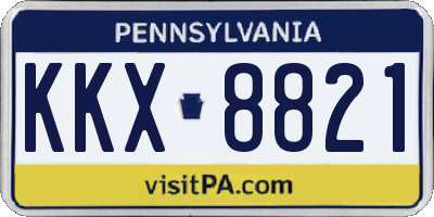 PA license plate KKX8821