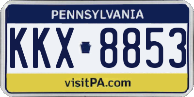 PA license plate KKX8853