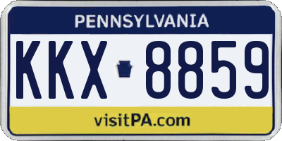 PA license plate KKX8859
