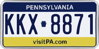 PA license plate KKX8871