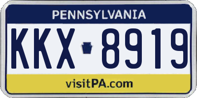 PA license plate KKX8919