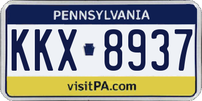 PA license plate KKX8937
