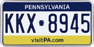 PA license plate KKX8945