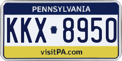 PA license plate KKX8950