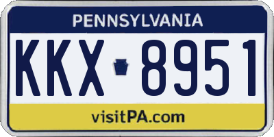 PA license plate KKX8951