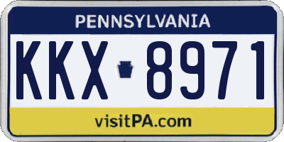 PA license plate KKX8971