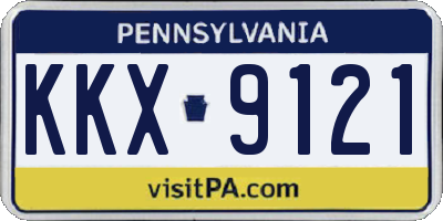 PA license plate KKX9121