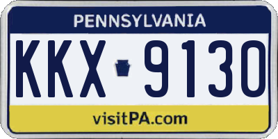 PA license plate KKX9130