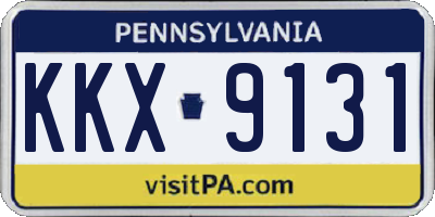 PA license plate KKX9131