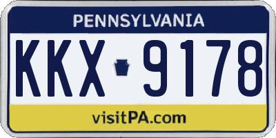 PA license plate KKX9178
