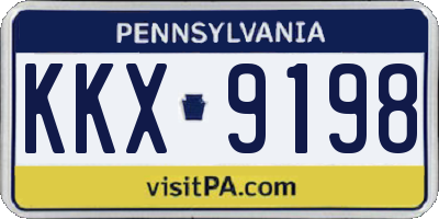 PA license plate KKX9198