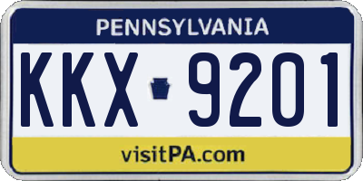 PA license plate KKX9201