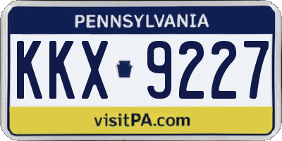 PA license plate KKX9227