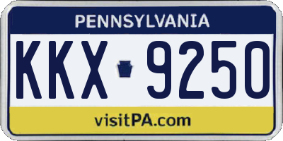 PA license plate KKX9250