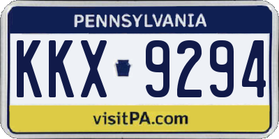 PA license plate KKX9294