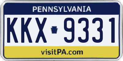 PA license plate KKX9331