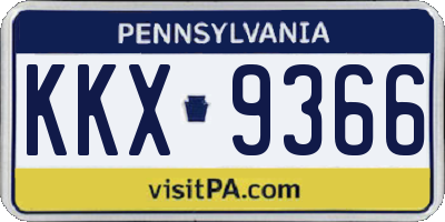 PA license plate KKX9366