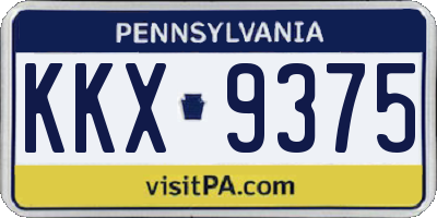 PA license plate KKX9375