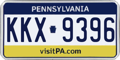 PA license plate KKX9396