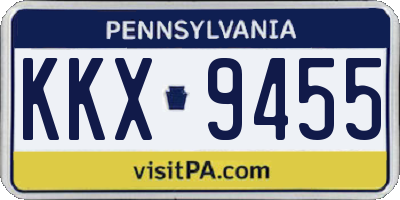 PA license plate KKX9455
