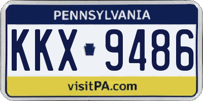 PA license plate KKX9486