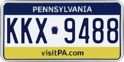 PA license plate KKX9488