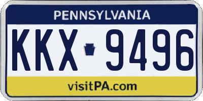 PA license plate KKX9496