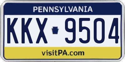PA license plate KKX9504