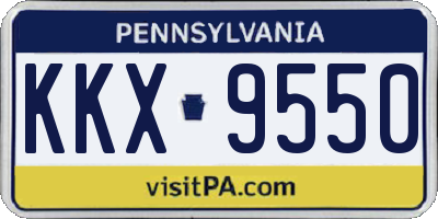 PA license plate KKX9550