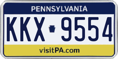 PA license plate KKX9554