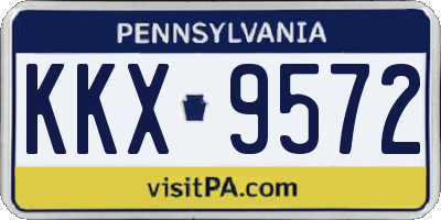 PA license plate KKX9572