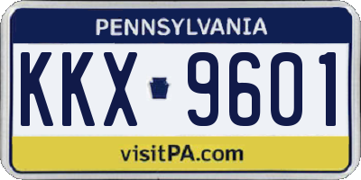 PA license plate KKX9601