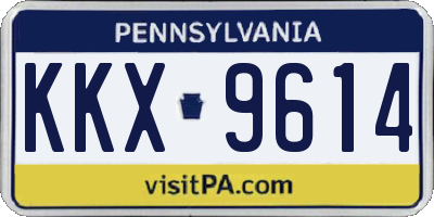 PA license plate KKX9614