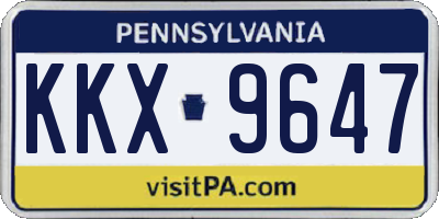 PA license plate KKX9647