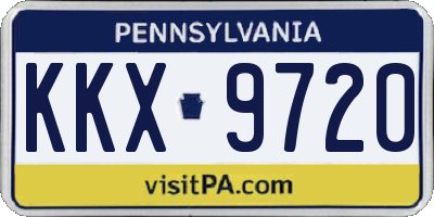 PA license plate KKX9720