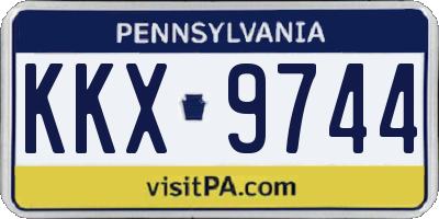 PA license plate KKX9744