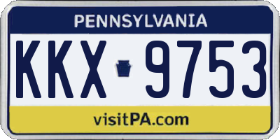 PA license plate KKX9753