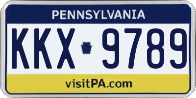 PA license plate KKX9789