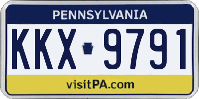 PA license plate KKX9791