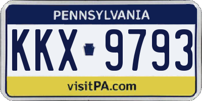 PA license plate KKX9793
