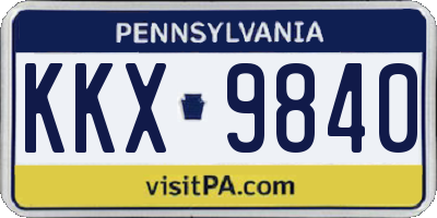 PA license plate KKX9840