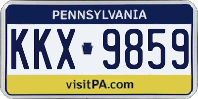 PA license plate KKX9859