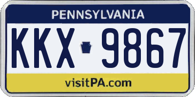 PA license plate KKX9867