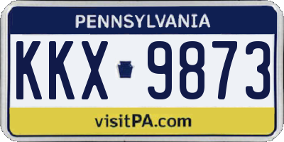 PA license plate KKX9873