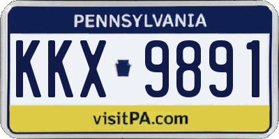 PA license plate KKX9891