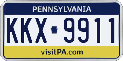 PA license plate KKX9911
