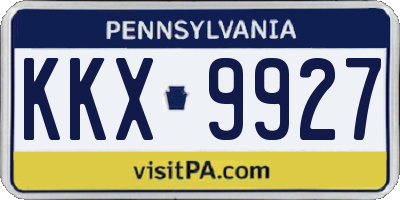 PA license plate KKX9927